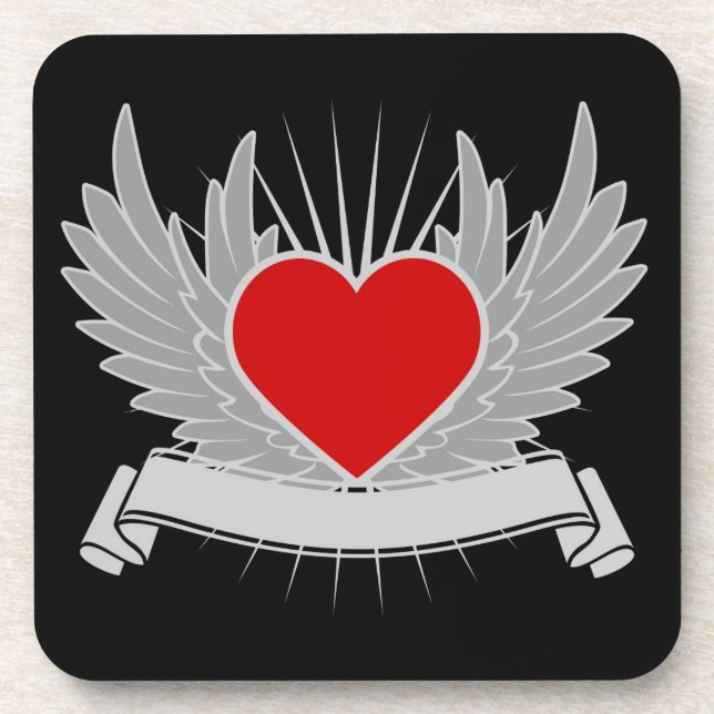 Red heart coaster (Front)