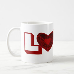 red heart coffee mug