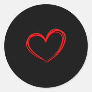 Red Heart Cool Love Heart Graphic Valentines Day M Classic Round Sticker