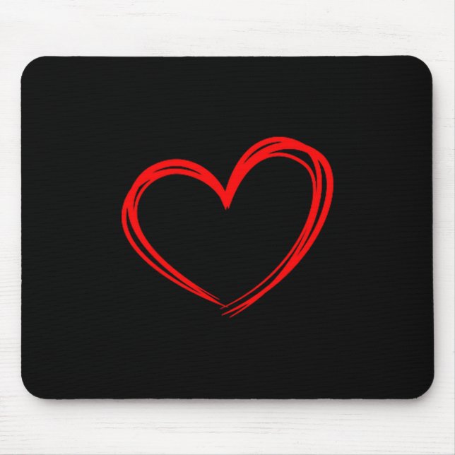 Red Heart Cool Love Heart Graphic Valentines Day M Mouse Mat (Front)