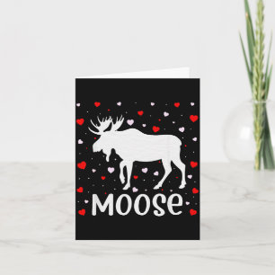 Red Heart Cud Love Graphic Moose Lover Valentine D Card