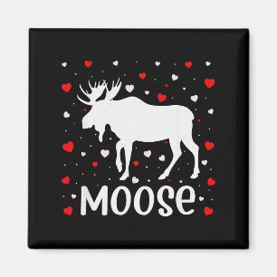 Red Heart Cud Love Graphic Moose Lover Valentine D Magnet