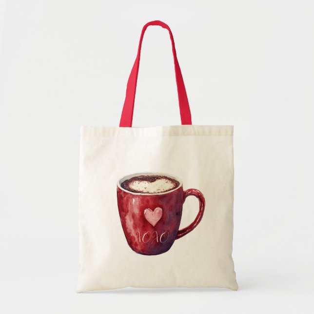 Red Heart Cup  Tote Bag (Front)