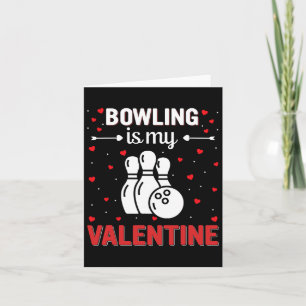 Red Heart Cupid Love Graphic Bowling Is My Valenti Card