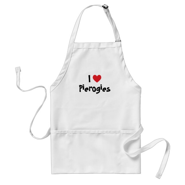 Red Heart Customisable I Love Pierogies Standard Apron (Front)