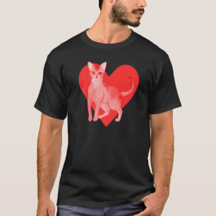 Red Heart Cute Pet Best Friend Abyssinian Cat T-Shirt