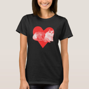 Red Heart Cute Pet Best Friend American Curl Cat T-Shirt