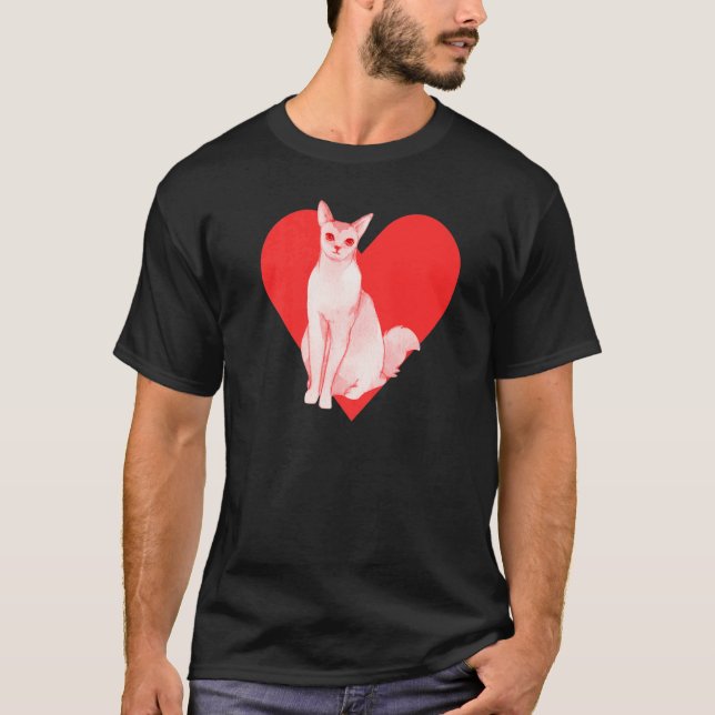 Red Heart Cute Pet Best Friend Balinese Javenese C T-Shirt (Front)