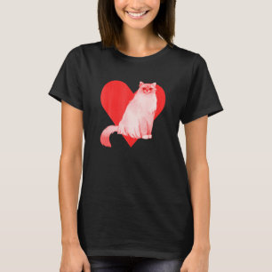 Red Heart Cute Pet Best Friend Birman Cat T-Shirt