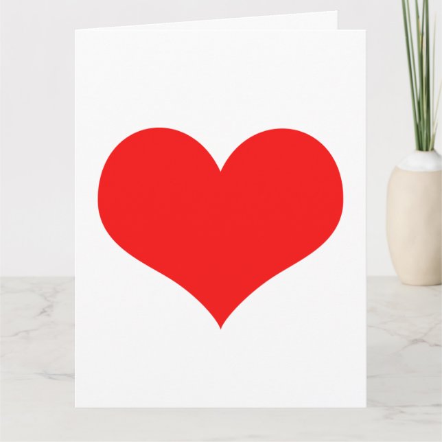 Red Heart Cute Valentine's Day Custom Colour 2021 Card (Front)