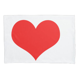 Red Heart Cute Valentine's Day White Custom Colour Pillowcase