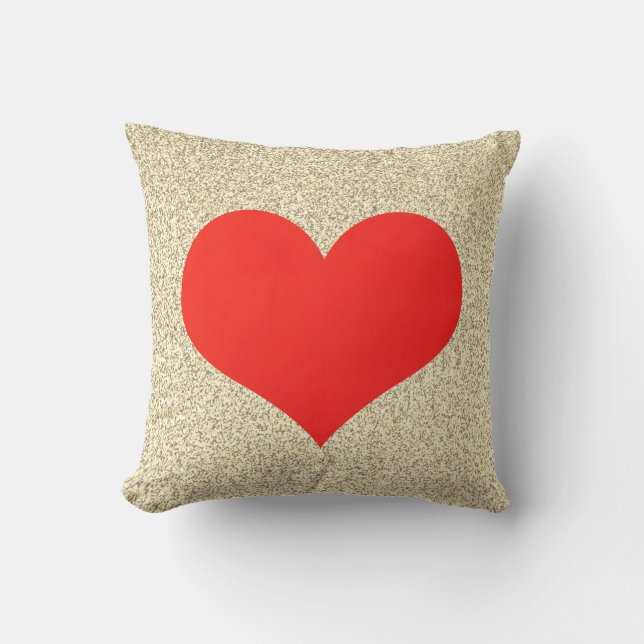Red Heart Cute Weddings Gold Glittery Patterns Cushion (Front)