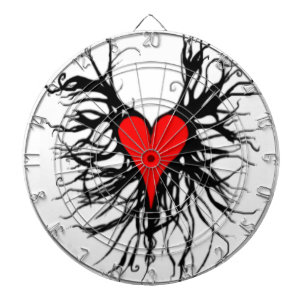 Red heart dartboard