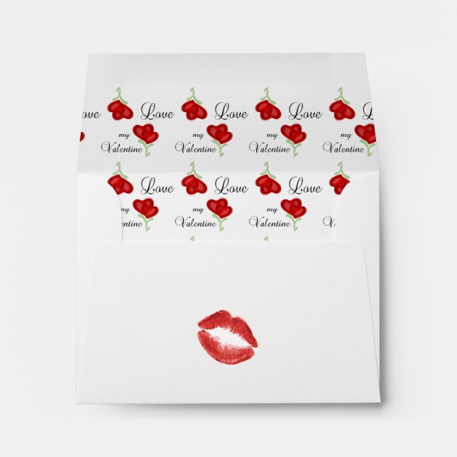 Red Heart Design Envelopes (Back (Bottom))