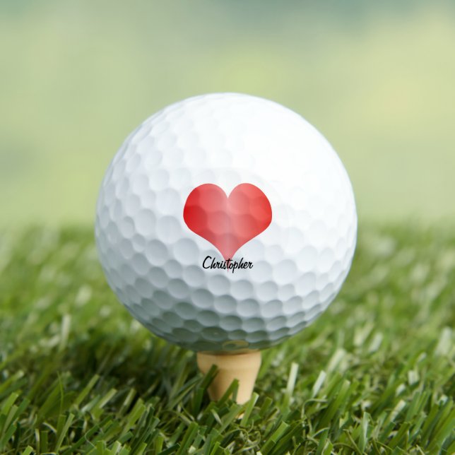 Red Heart Design Personalised Golf Balls (Insitu Tee)