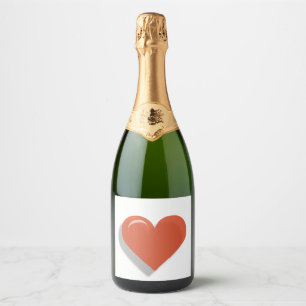 Red Heart Design  Sparkling Wine Label