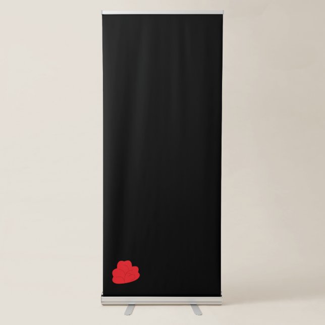 Red heart Design Vertical Retractable Banner (Front)