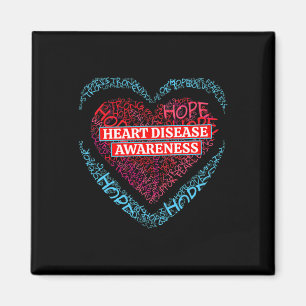 Red Heart Disease Awareness For Men Women  Magnet