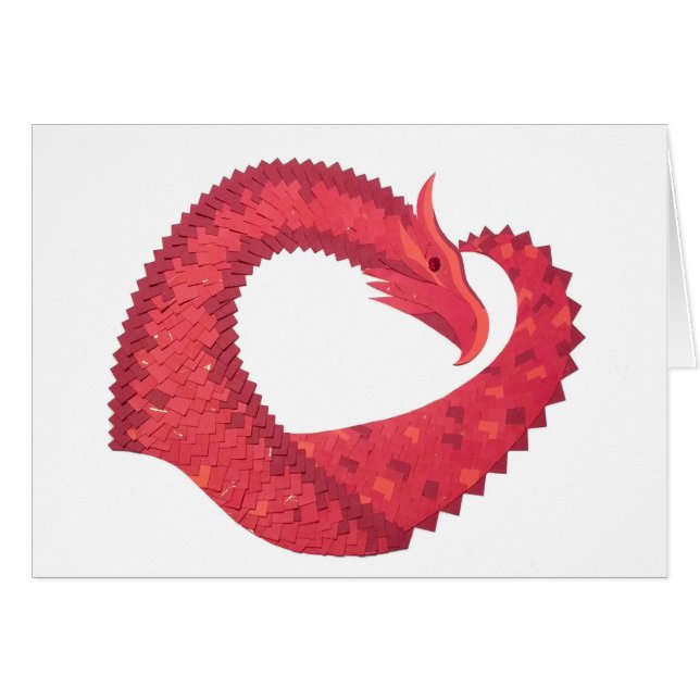 Red heart dragon on white (Front Horizontal)