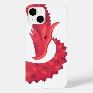 Red heart dragon on white Case-Mate iPhone 14 case