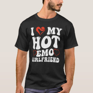 Red Heart Eboy Egirl Funny I Love My Hot Emo Girlf T-Shirt