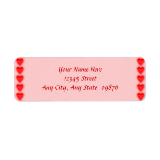 Red Heart Edge Return Address Labels
