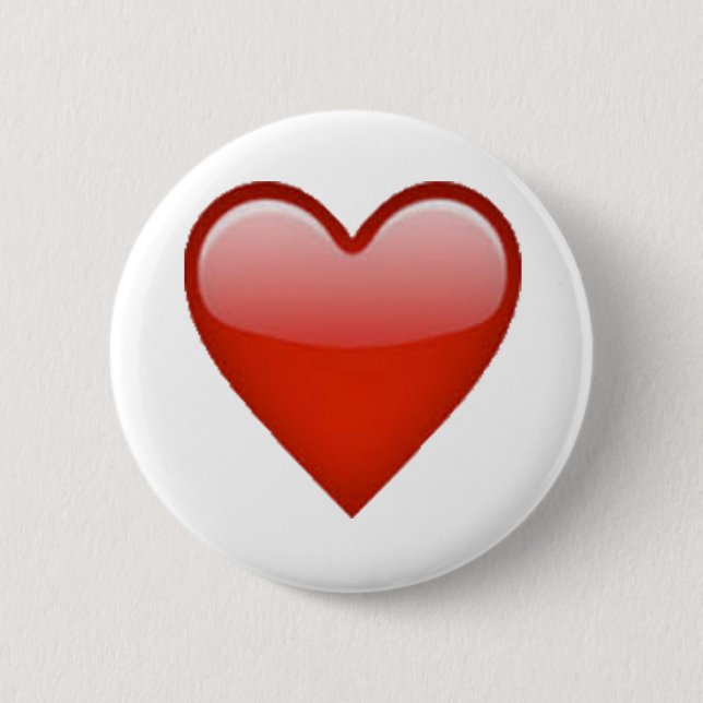 Red Heart - Emoji 6 Cm Round Badge (Front)