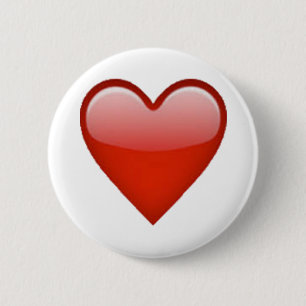 Red Heart - Emoji 6 Cm Round Badge