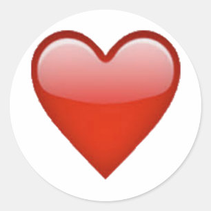 Red Heart - Emoji Classic Round Sticker