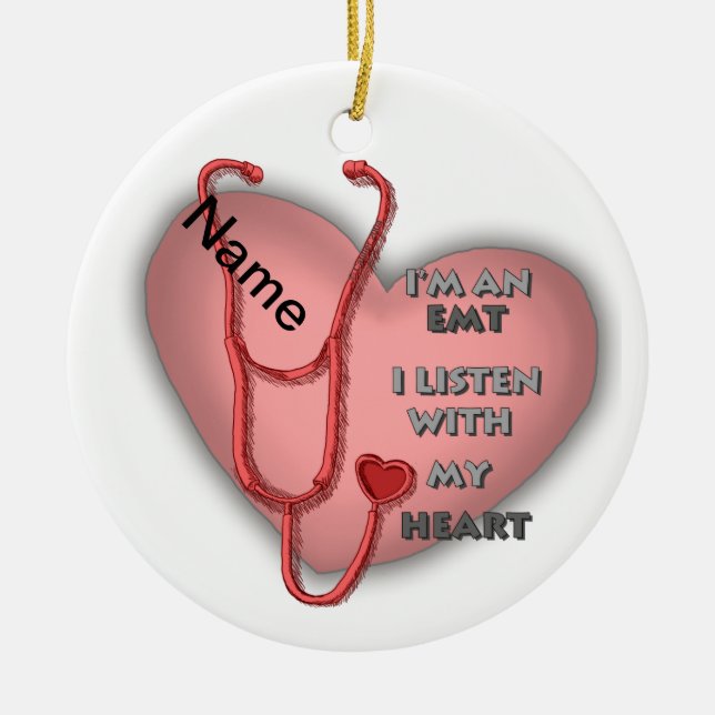 Red Heart EMT Ceramic Tree Decoration (Front)