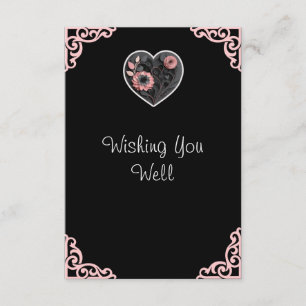 Red Heart Enclosure Card Wedding Floral Insert