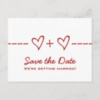 Red Heart Equation Save the Date Postcard