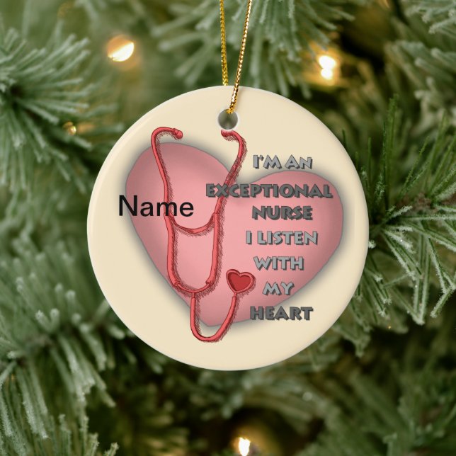 Red heart exceptional nurse  ceramic tree decoration (Tree)