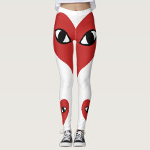 Red Heart Face - Heart Eyes Leggings