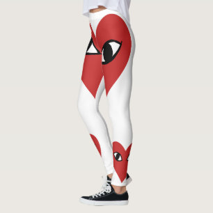 Red Heart Face - Heart Eyes Leggings