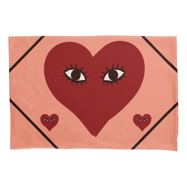 Red Heart Face Pillowcase (Front)
