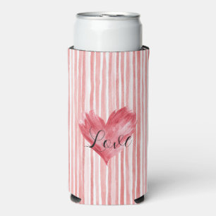 Red Heart Flame Love Seltzer Can Cooler