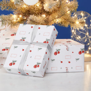 Red Heart Floral Cherry Sweet  Wrapping Paper