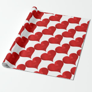 Red Heart For Valentine day Wrapping Paper