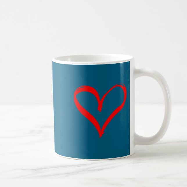 Red Heart Funny Cute Design For Men Women Husband  Coffee Mug (Right)
