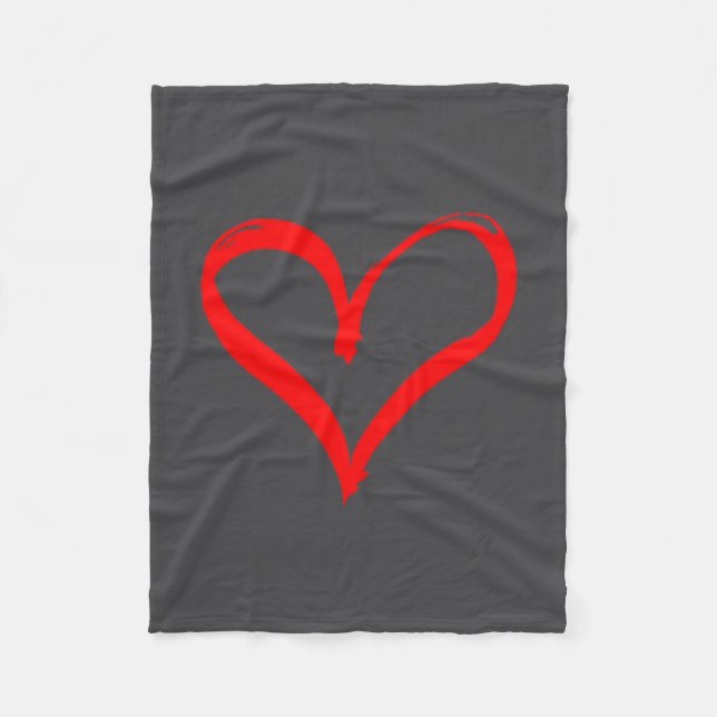 Red Heart Funny Cute Design For Men Women Husband  Fleece Blanket (Front)