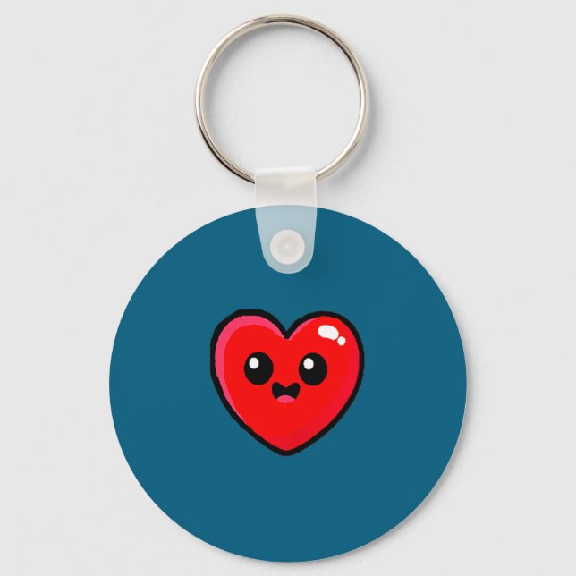 Red Heart Funny Cute Design For Men Women Husband  Key Ring (Front)