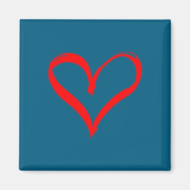 Red Heart Funny Cute Design For Men Women Husband  Magnet (Front)