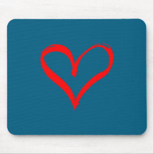Red Heart Funny Cute Design For Men Women Husband  Mouse Mat