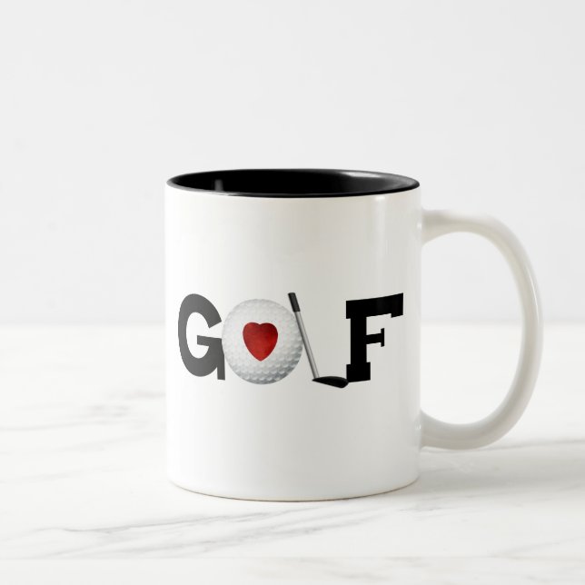 Red Heart Golf Two-Tone Coffee Mug (Right)