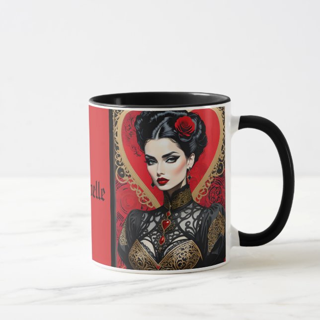 Red Heart Goth Lady Coffee Mug (Right)
