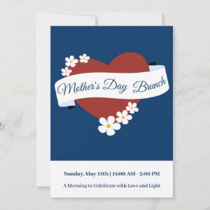 Red Heart Happy Mother's Day Banner Event Invitation