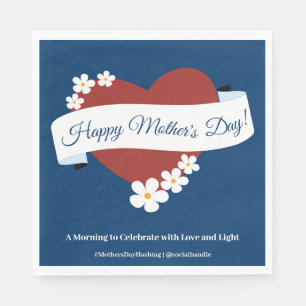 Red Heart Happy Mother's Day Brunch Napkin