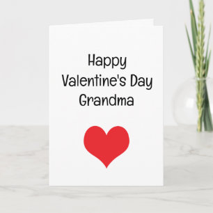 Red Heart Happy Valentine's Day Grandma Card