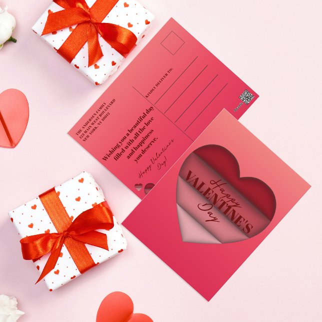Red Heart Happy Valentine's Day  Postcard (Creator Uploaded)